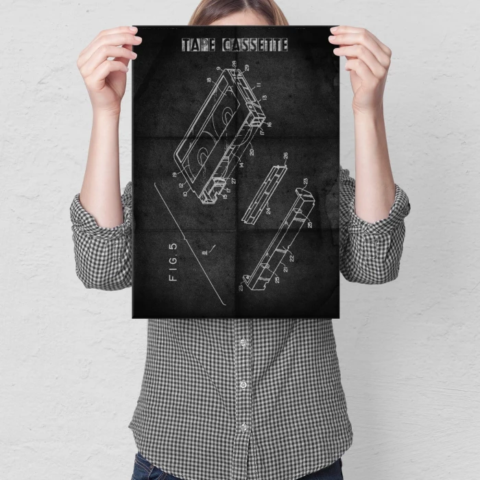 Plakat metalowy Kaseta Taśma VHS