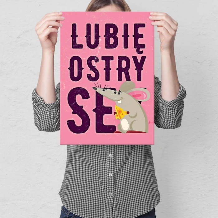 Plakat metalowy Lubię ostry ser Prezent