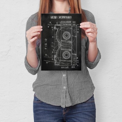 Plakat metalowy Kaseta Taśma Magnetowid