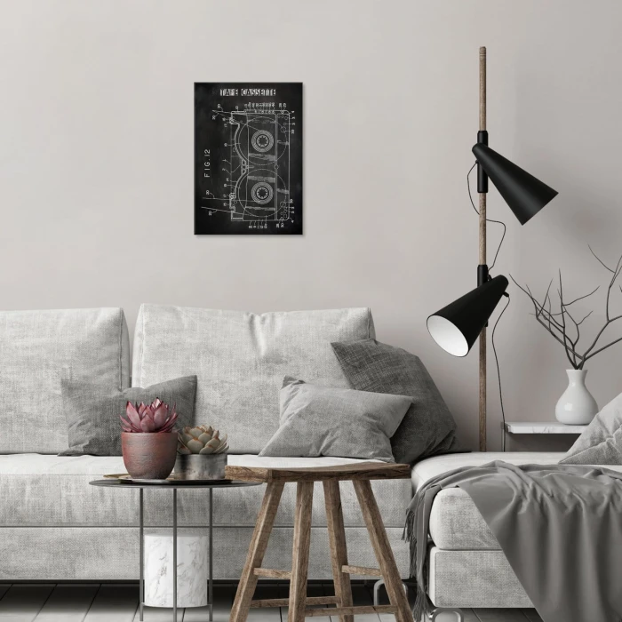 Plakat metalowy Kaseta Taśma Magnetowid