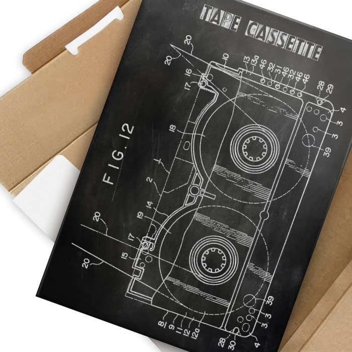 Plakat metalowy Kaseta Taśma Magnetowid