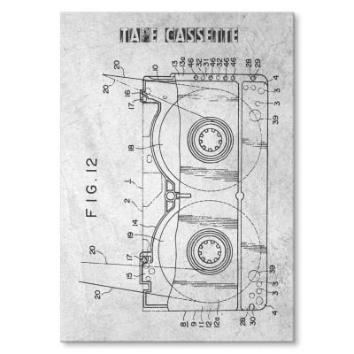 Plakat metalowy Kaseta Taśma Magnetowid
