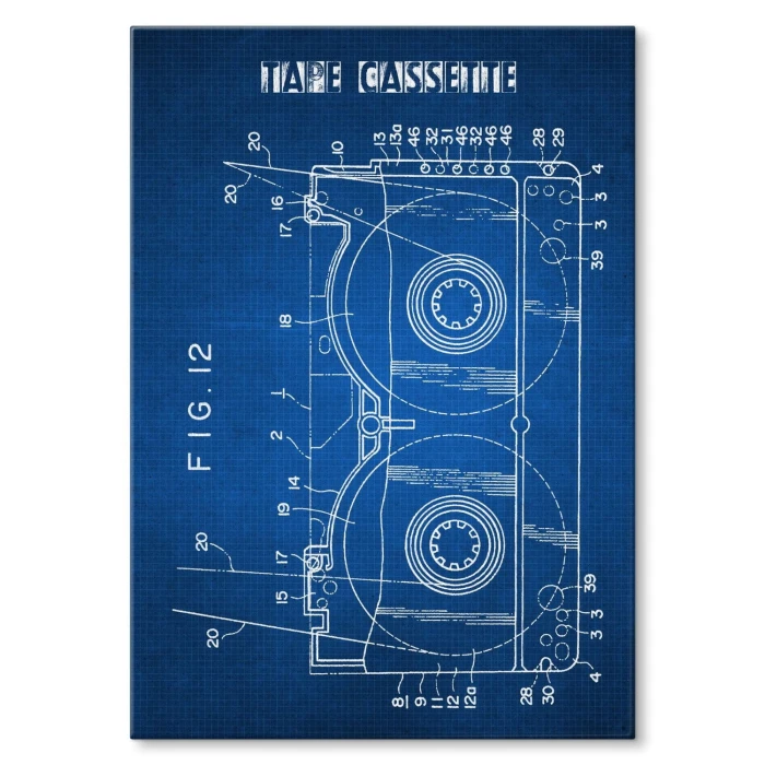 Plakat metalowy Kaseta Taśma Magnetowid