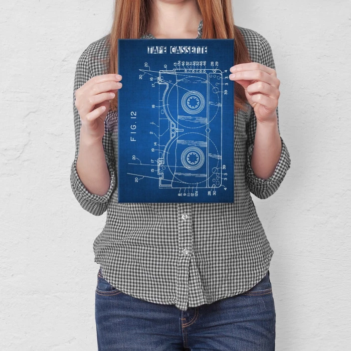 Plakat metalowy Kaseta Taśma Magnetowid