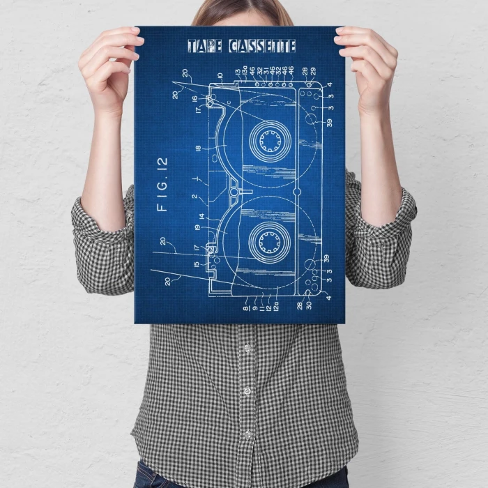 Plakat metalowy Kaseta Taśma Magnetowid