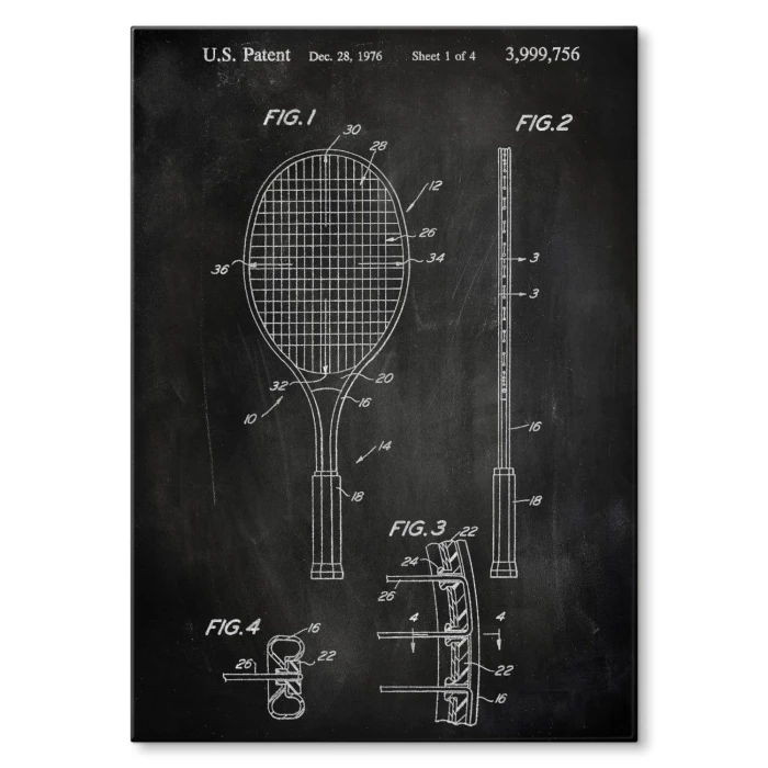 Plakat metalowy Rakieta tenisowa