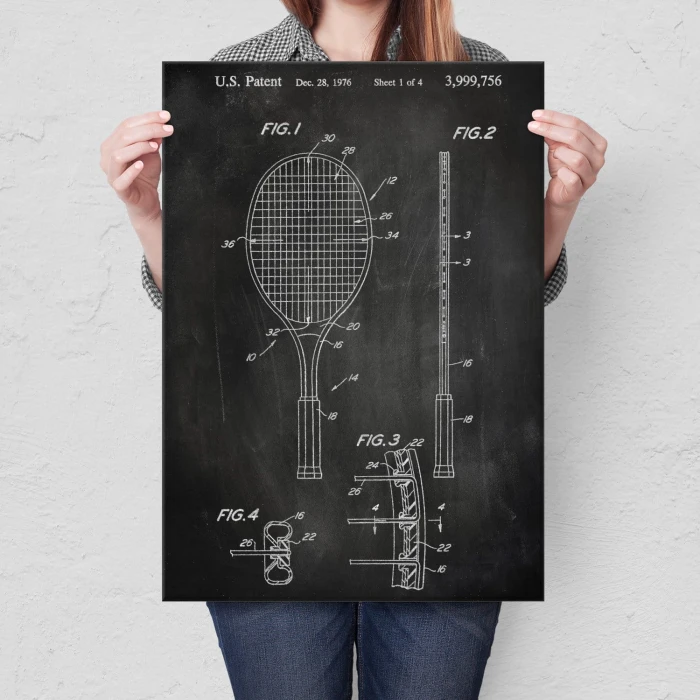 Plakat metalowy Rakieta tenisowa