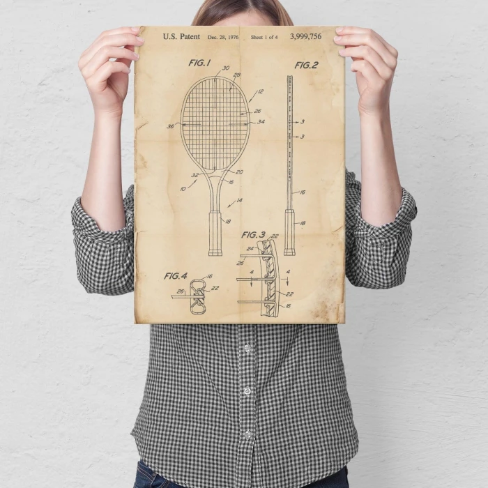 Plakat metalowy Rakieta tenisowa