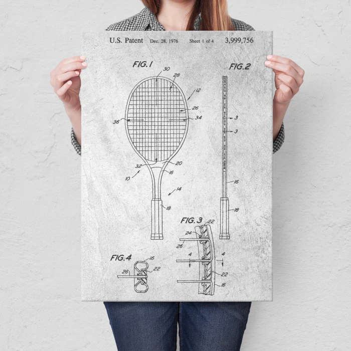Plakat metalowy Rakieta tenisowa