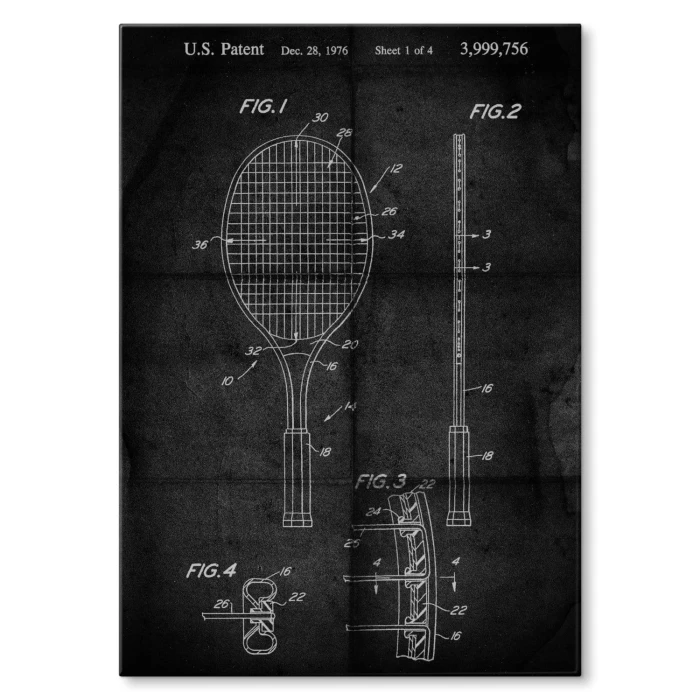 Plakat metalowy Rakieta tenisowa