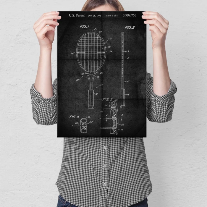 Plakat metalowy Rakieta tenisowa