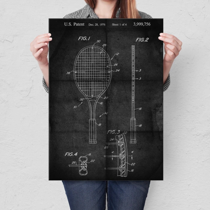 Plakat metalowy Rakieta tenisowa
