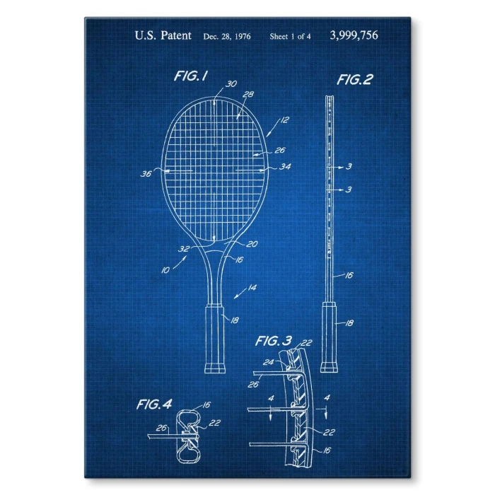 Plakat metalowy Rakieta tenisowa