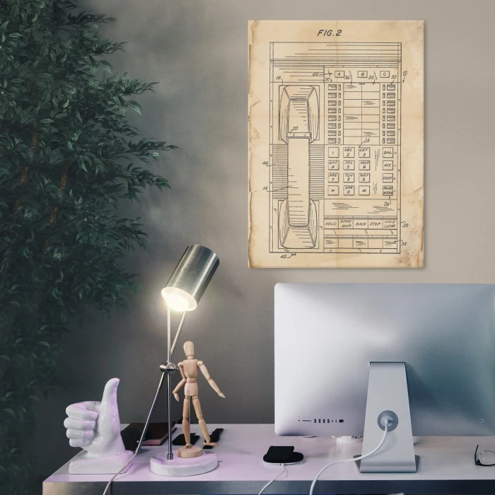 Plakat metalowy Telefon stacjonarny