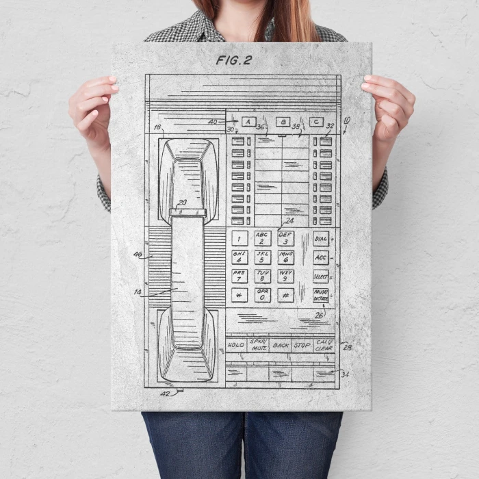 Plakat metalowy Telefon stacjonarny