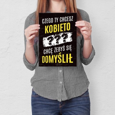 Plakat metalowy Domyśl się!