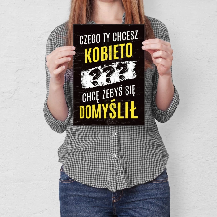 Plakat metalowy Domyśl się!
