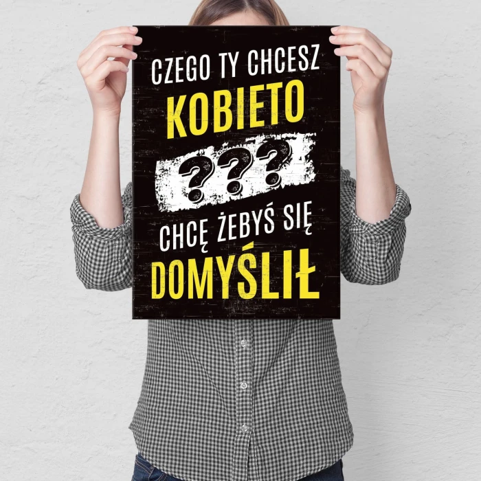 Plakat metalowy Domyśl się!