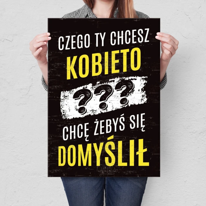 Plakat metalowy Domyśl się!