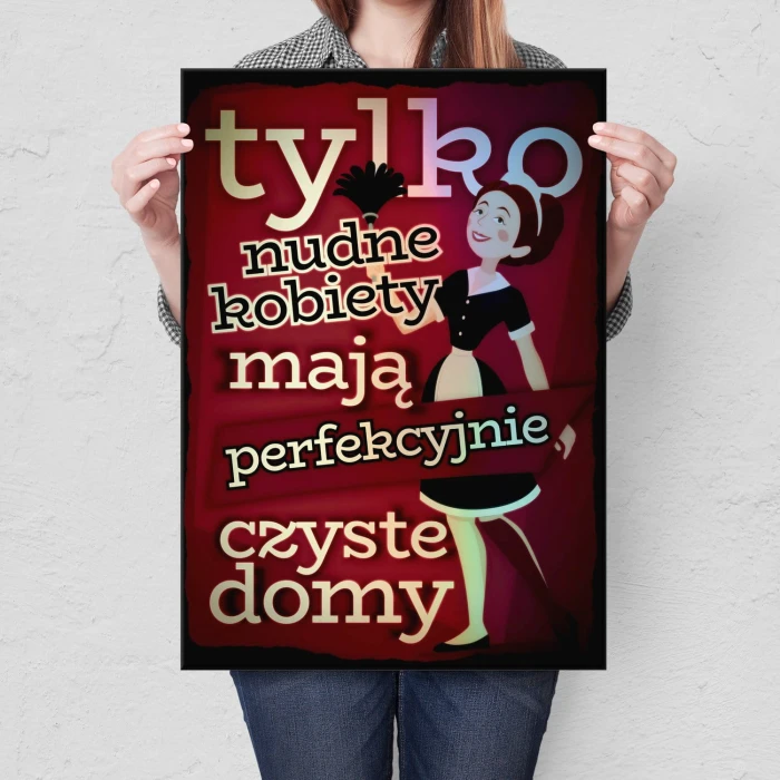 Plakat metalowy Nudne kobiety Prezent