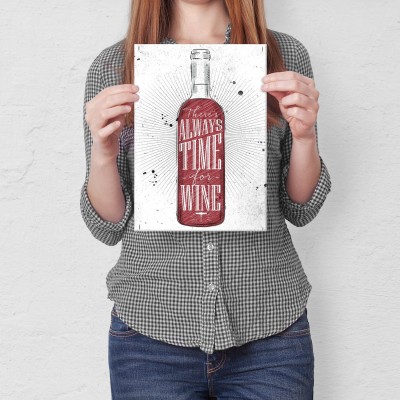 Plakat metalowy Time for wine