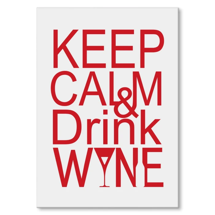 Plakat metalowy Keep calm & drink wine