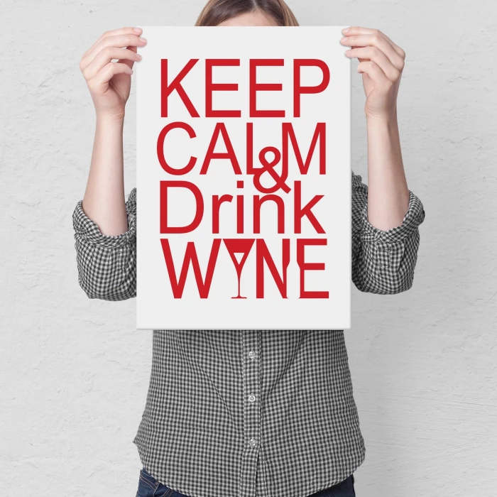 Plakat metalowy Keep calm & drink wine