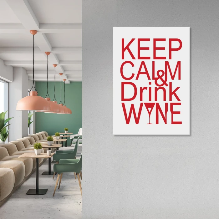 Plakat metalowy Keep calm & drink wine