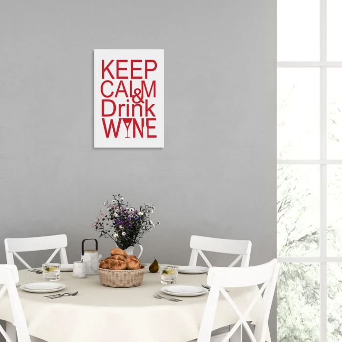 Plakat metalowy Keep calm & drink wine