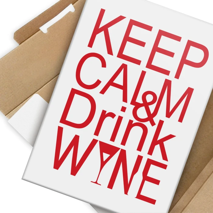Plakat metalowy Keep calm & drink wine