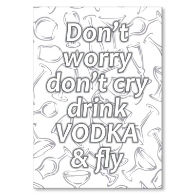 Plakat metalowy Drink vodka and fly