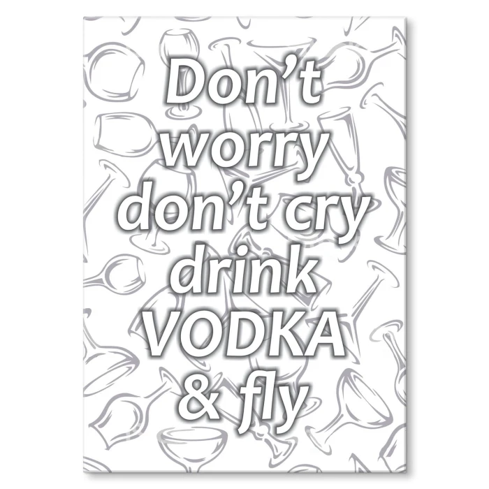 Plakat metalowy Drink vodka and fly