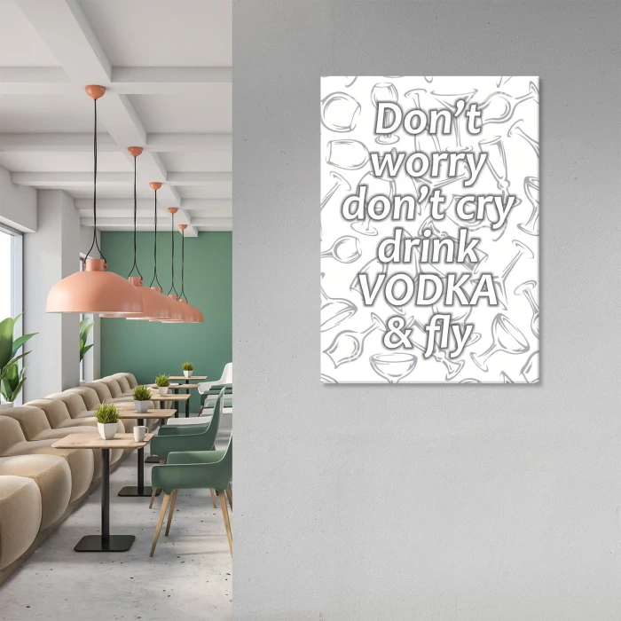 Plakat metalowy Drink vodka and fly