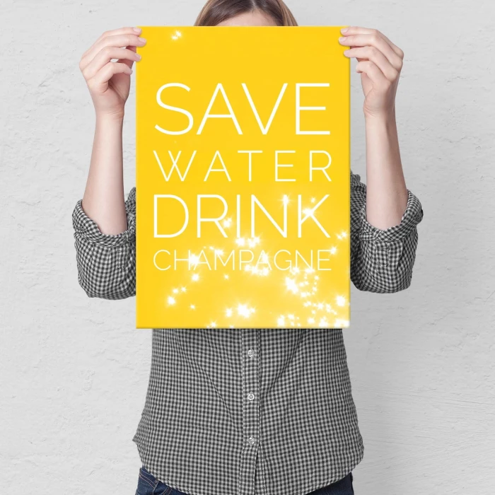 Plakat metalowy Drink champagne