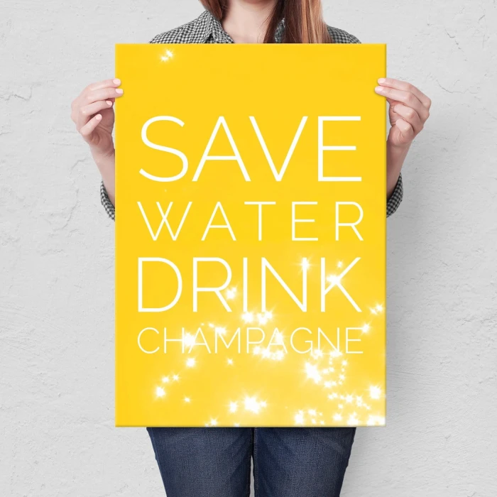 Plakat metalowy Drink champagne