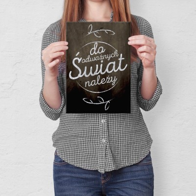 Plakat metalowy Świat odważnych