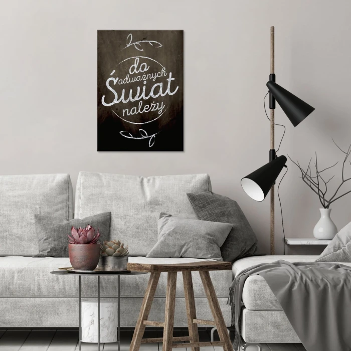 Plakat metalowy Świat odważnych