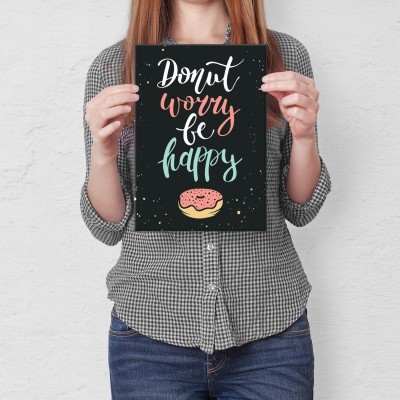 Plakat metalowy Be happy bądż szczęśliwy