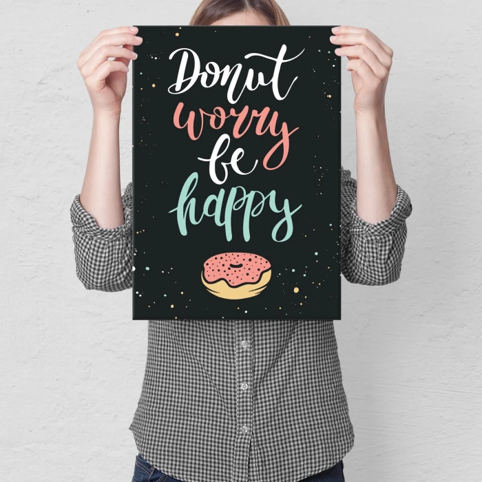 Plakat metalowy Be happy bądż szczęśliwy