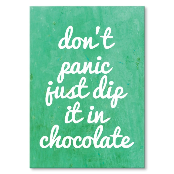 Plakat metalowy Dont panic, chocolate
