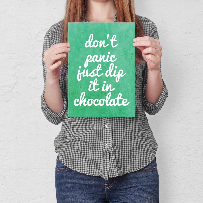Plakat metalowy Dont panic, chocolate