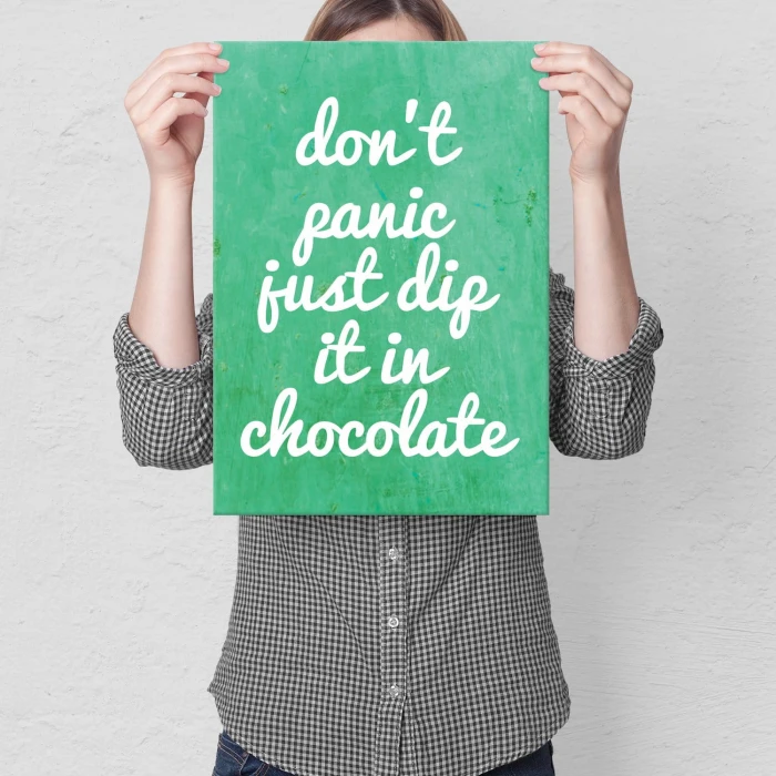 Plakat metalowy Dont panic, chocolate