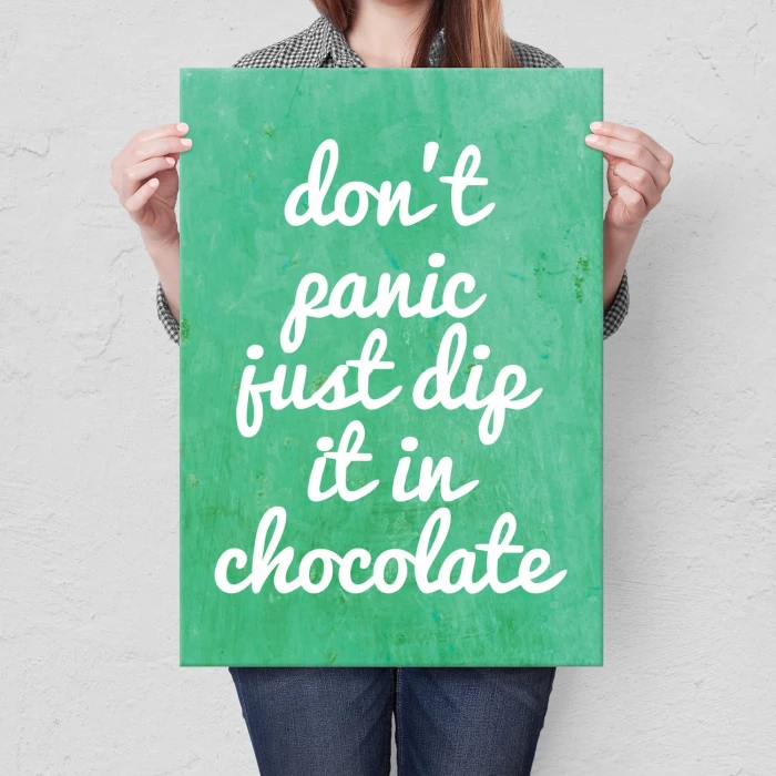 Plakat metalowy Dont panic, chocolate
