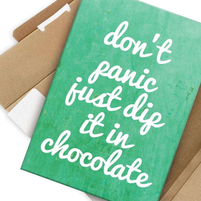 Plakat metalowy Dont panic, chocolate
