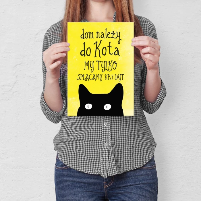 Plakat metalowy Dom kota kredyt