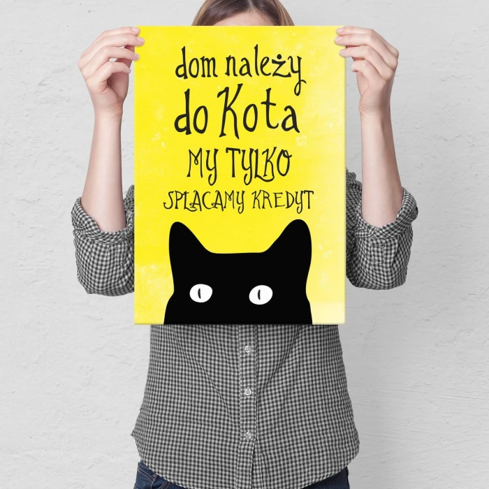 Plakat metalowy Dom kota kredyt