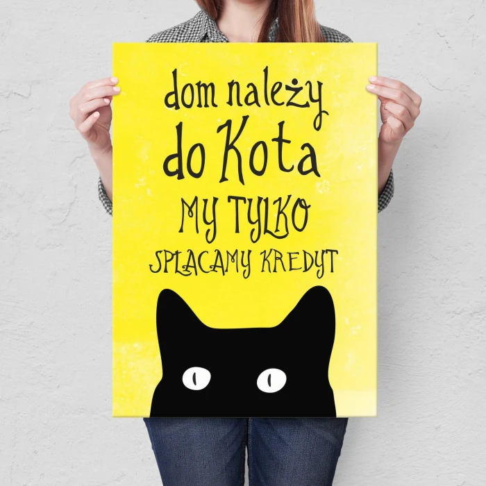 Plakat metalowy Dom kota kredyt