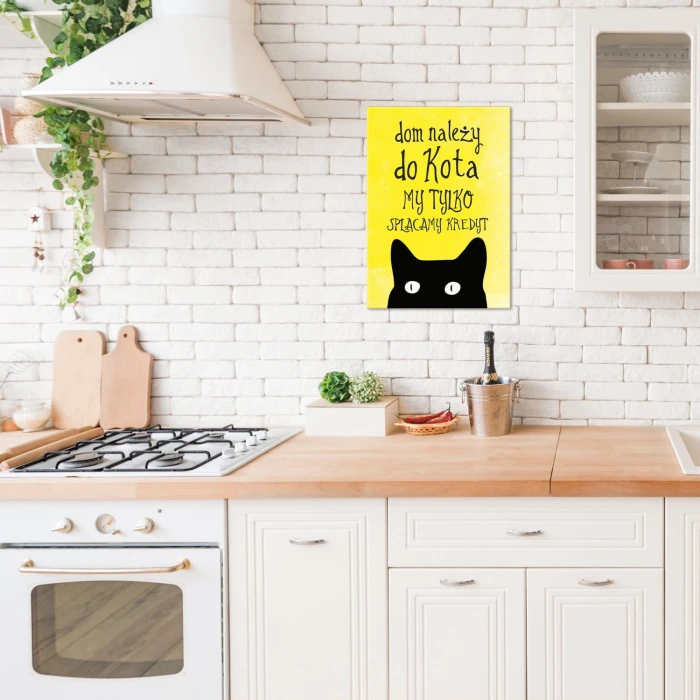 Plakat metalowy Dom kota kredyt