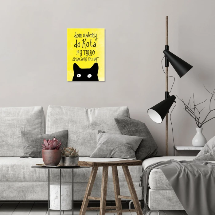 Plakat metalowy Dom kota kredyt