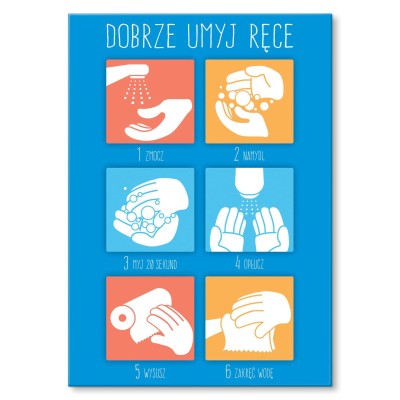 Plakat metalowy Dobrze umyj ręce